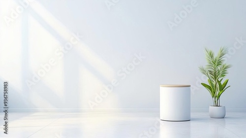 A sleek and minimal podium display with clean lines and a lightweight design
