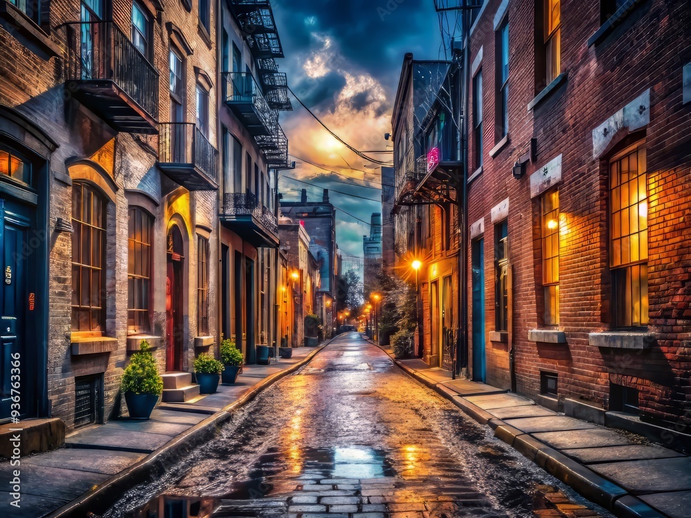 Faded neon lights illuminate grime-stained streets, a symphony of chaos and decay.
