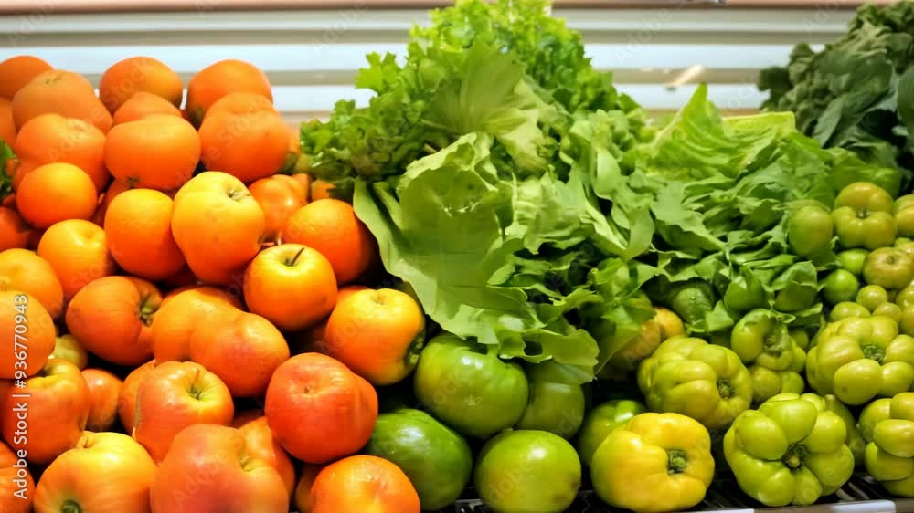 Fresh selection of oranges and greens in a local market Fresh selection of oranges and greens in a local market