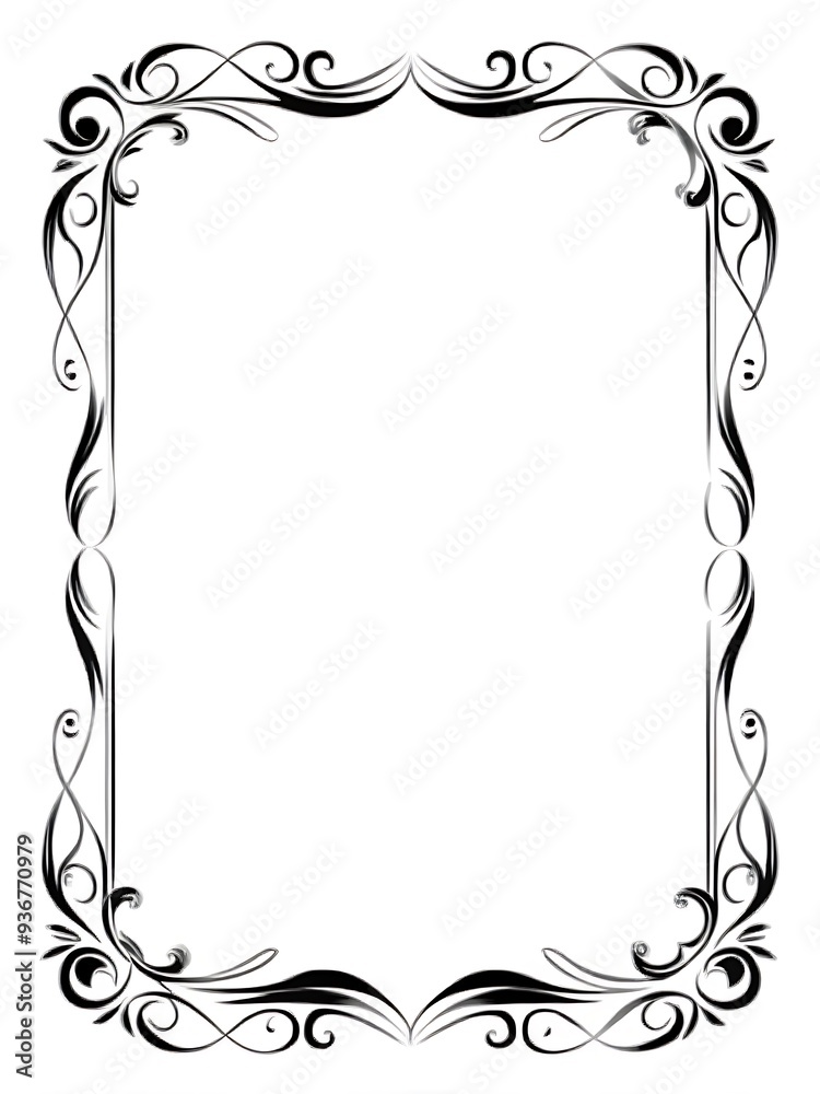 Elegant Black and White Floral Frame for Invitations Elegant Black and White Floral Frame for Invitations