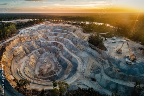 Mining at a mine for lithium, nickel, cobalt, graphite, manganese, alumina, tin, tantalum, magnesium and vanadium. Concept for mining in sensitive areas.  photo