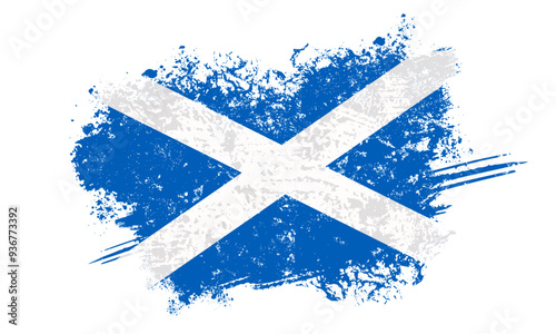 Scotland flag with grunge effect - vector illustration