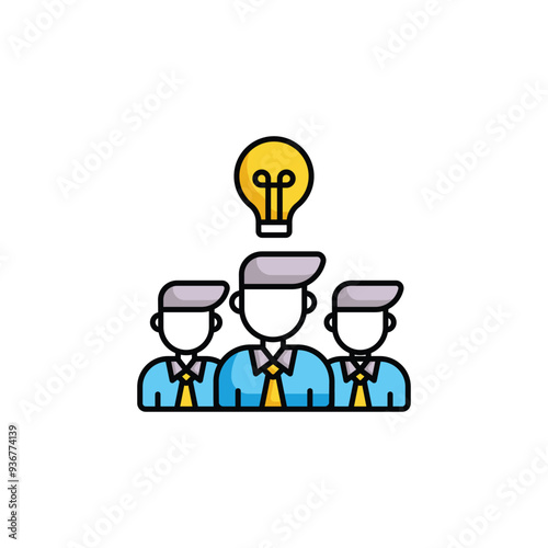 Team Creativity icon design with white background stock illustration