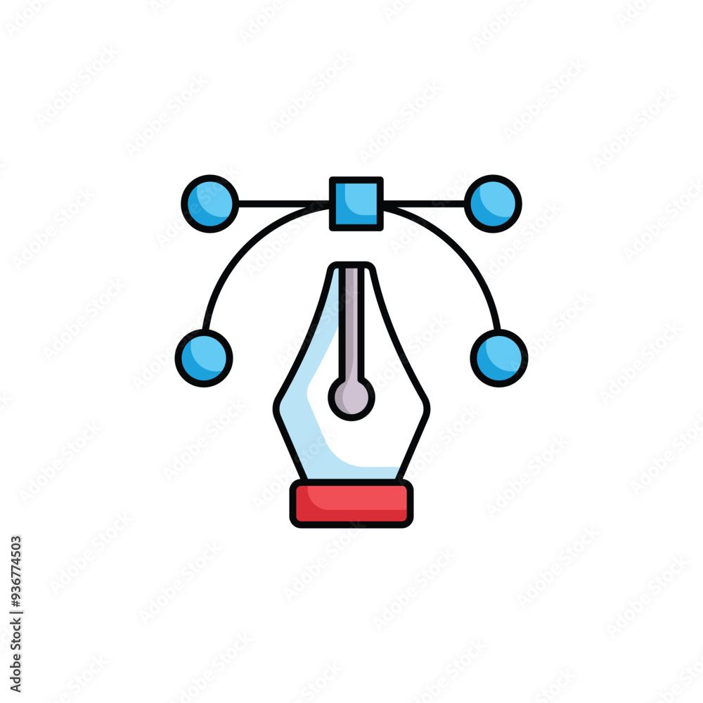 Pen Tool icon design with white background stock illustration Pen Tool icon design with white background stock illustration