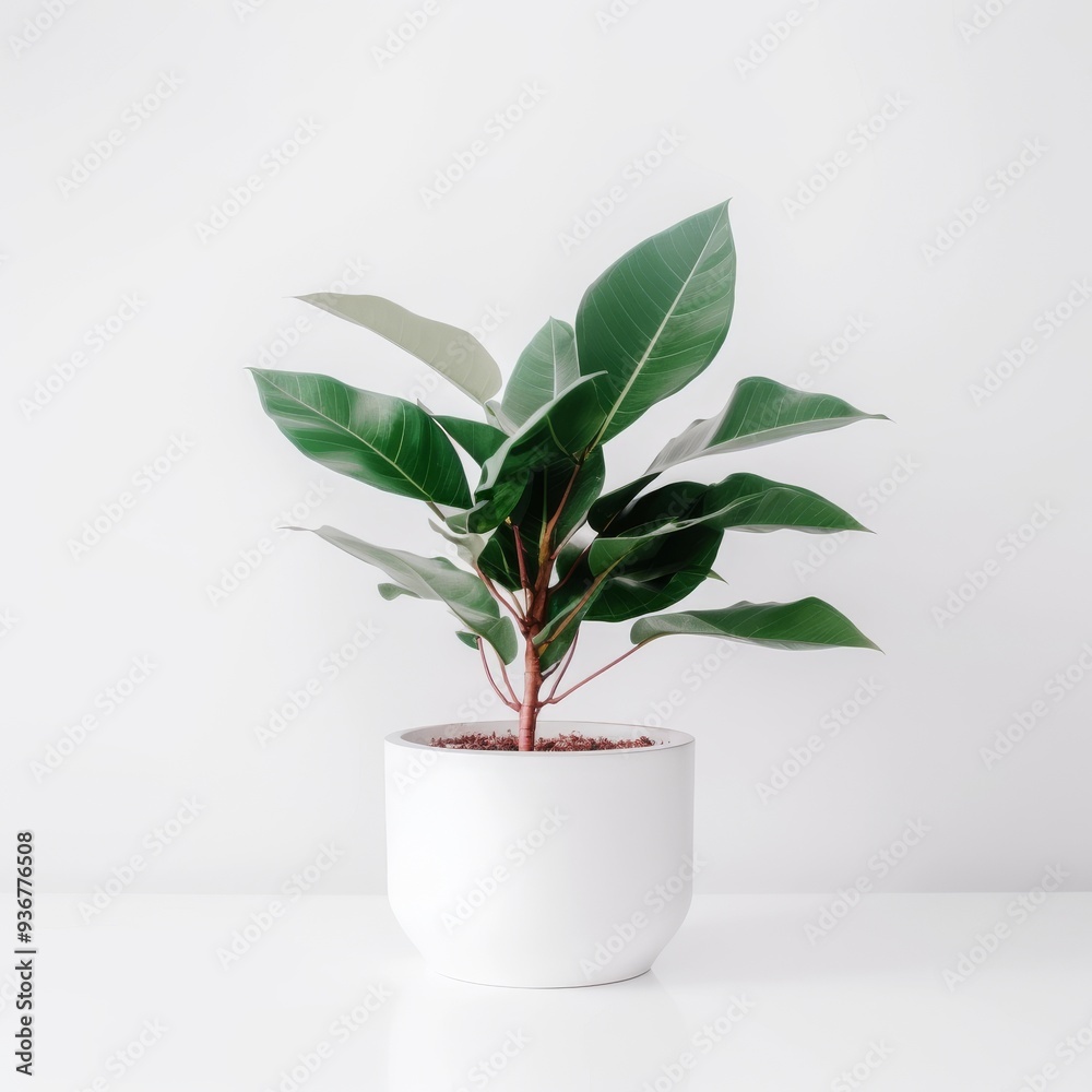 Modern Minimalist Indoor Plant in White Pot on White Background – Perfect for Home Decor and Office Spaces Modern Minimalist Indoor Plant in White Pot on White Background – Perfect for Home Decor and Office Spaces