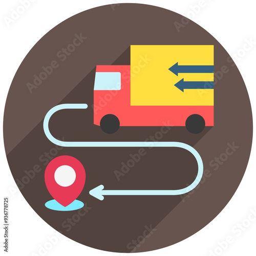 Last Mile Delivery rounded multi color icons, use for modern concept, UI or UX kit, web and app development, industrial and supply chain theme