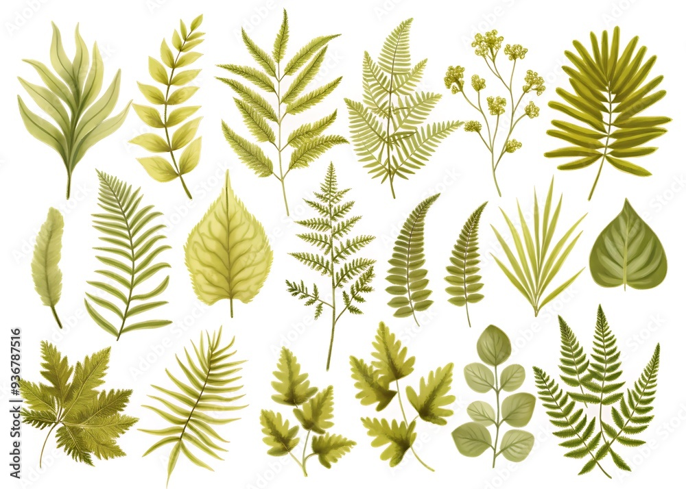 Green Foliage Vector Collection for Botanical Designs Green Foliage Vector Collection for Botanical Designs