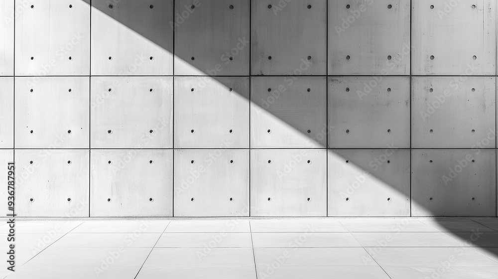 A minimalist modern urban concrete wall background in black and white with copy space for text or object. A minimalist modern urban concrete wall background in black and white with copy space for text or object.