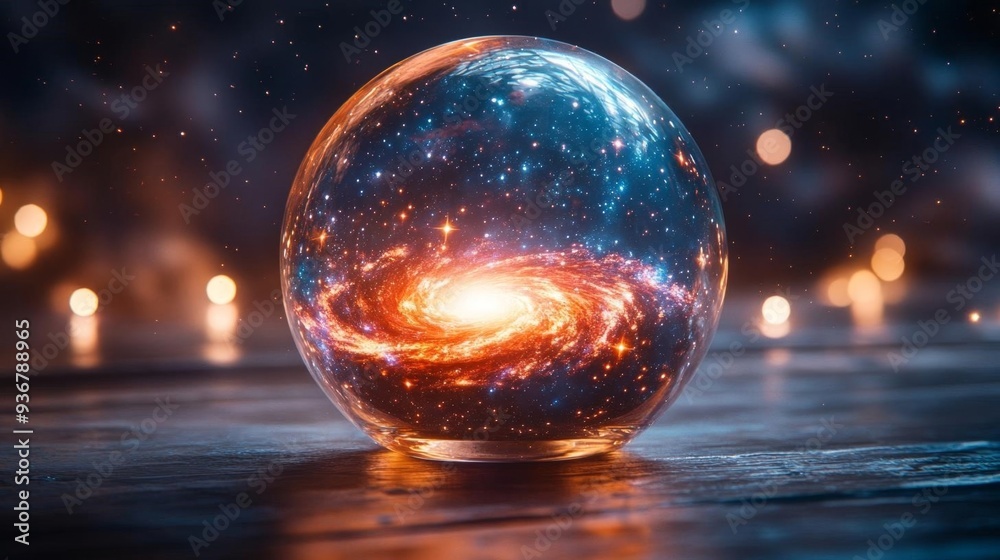 Galaxy encapsulated in a crystal ball - generative ai Galaxy encapsulated in a crystal ball - generative ai
