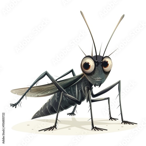 Cricket Gravity element animal cartoon isolated whitebackground 16:9