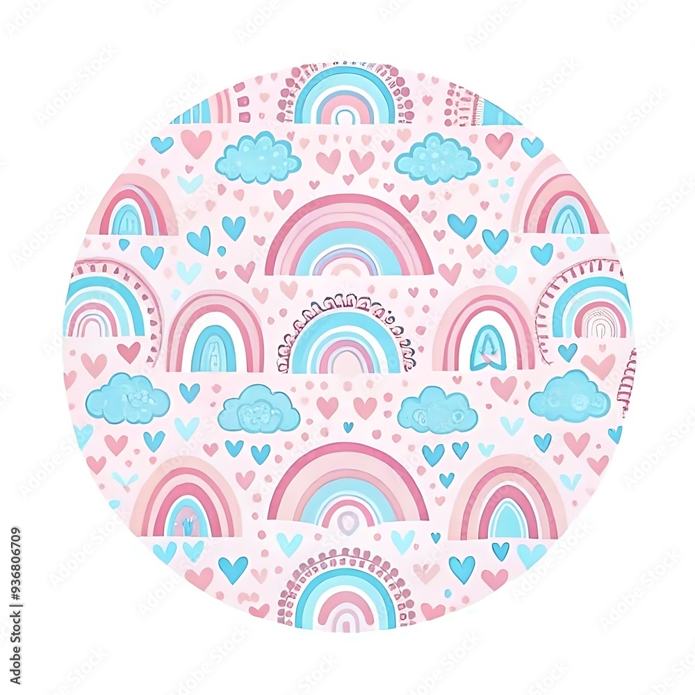 Adorable Pink and Blue Rainbow Pattern for Baby and Kids Designs Adorable Pink and Blue Rainbow Pattern for Baby and Kids Designs