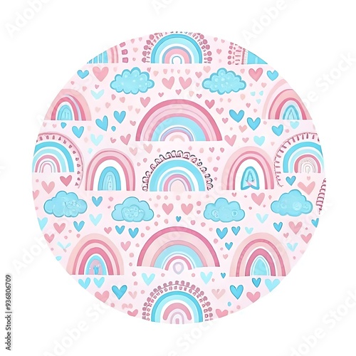 Adorable Pink and Blue Rainbow Pattern for Baby and Kids Designs