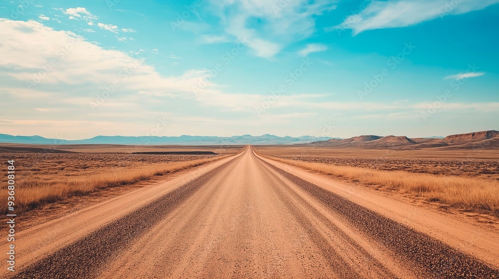 Naklejka premium empty road in the desert