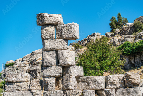 The scenic views of the Selge, which was an important city in ancient Pisidia and later in Pamphylia, on the slope of Mount Taurus, Antalya, Turkey photo