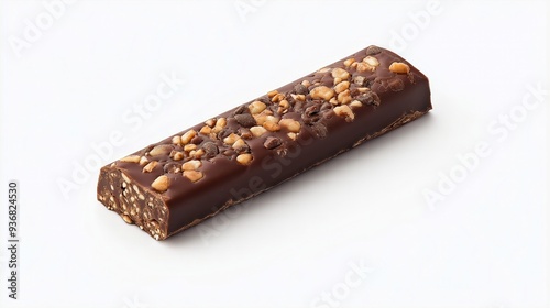 chocolate covered bar isolated on white background