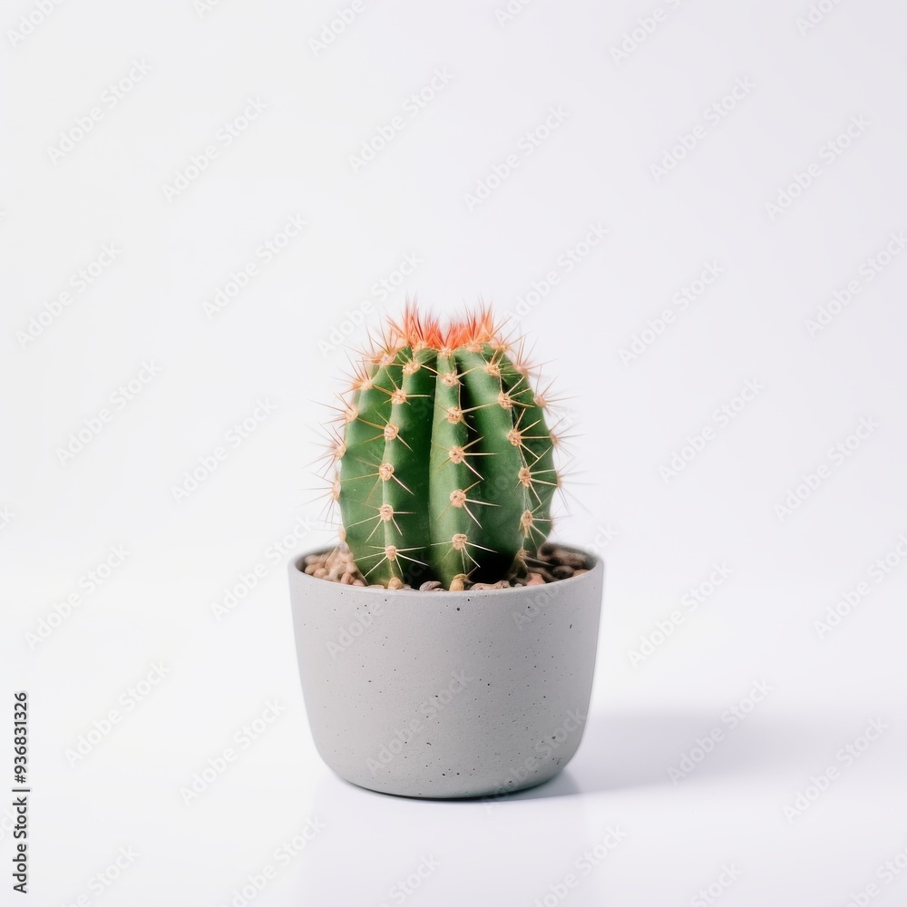 Minimalist Photograph of Cactus in Concrete Pot on White Background – Indoor Houseplant Decor and Succulent Plant Care Minimalist Photograph of Cactus in Concrete Pot on White Background – Indoor Houseplant Decor and Succulent Plant Care