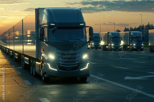 Wallpaper Mural Large round hay bales on semi-trailer heading to drought affected areas of QLD.. Beautiful simple AI generated image Torontodigital.ca