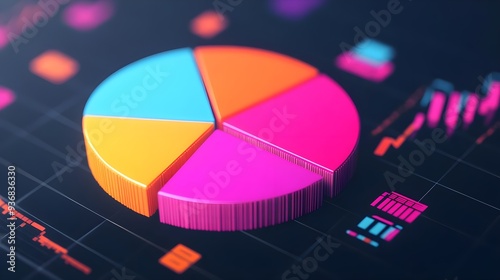 Colorful Pie Chart Business Data Analysis Graph
