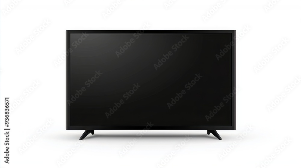 Naklejka premium black modern tv isolated on a white background