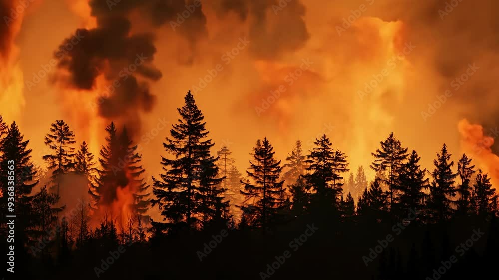 Wildfire rages through forested area in northern California as flames threaten nearby wildlife
