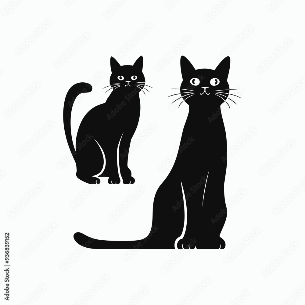 British Shorthair silhouette vector template cat illustration British Shorthair silhouette vector template cat illustration