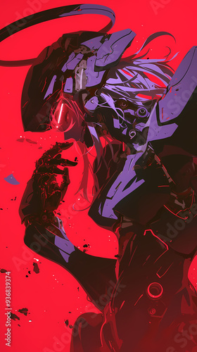 Futuristic Anime Mech Robot Character in Tech Inspired Manga Wallpaper