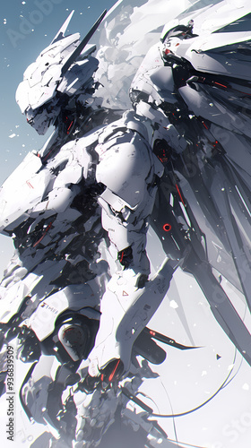 Futuristic Anime Mech Robot Character in Tech Inspired Manga Wallpaper