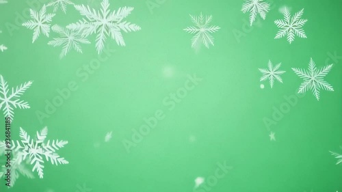 Wallpaper Mural Falling white snowflakes on green screen background for winter holiday visual effects and festive media projects Torontodigital.ca