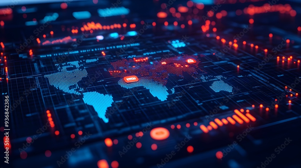Global Network Data Security Digital Map Global Network Data Security Digital Map
