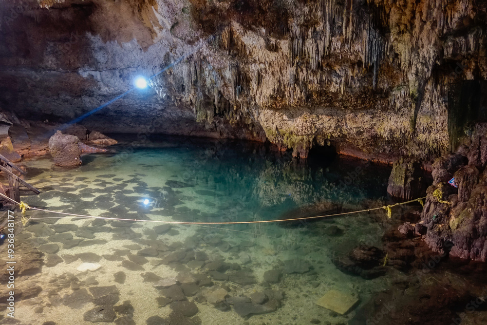 incredible natural pool of clear waters of cenote in Coba, Mexico incredible natural pool of clear waters of cenote in Coba, Mexico