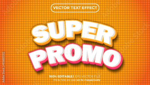 Super promo text effect style. Editable text effect vector illustration for promotion, sale event.
