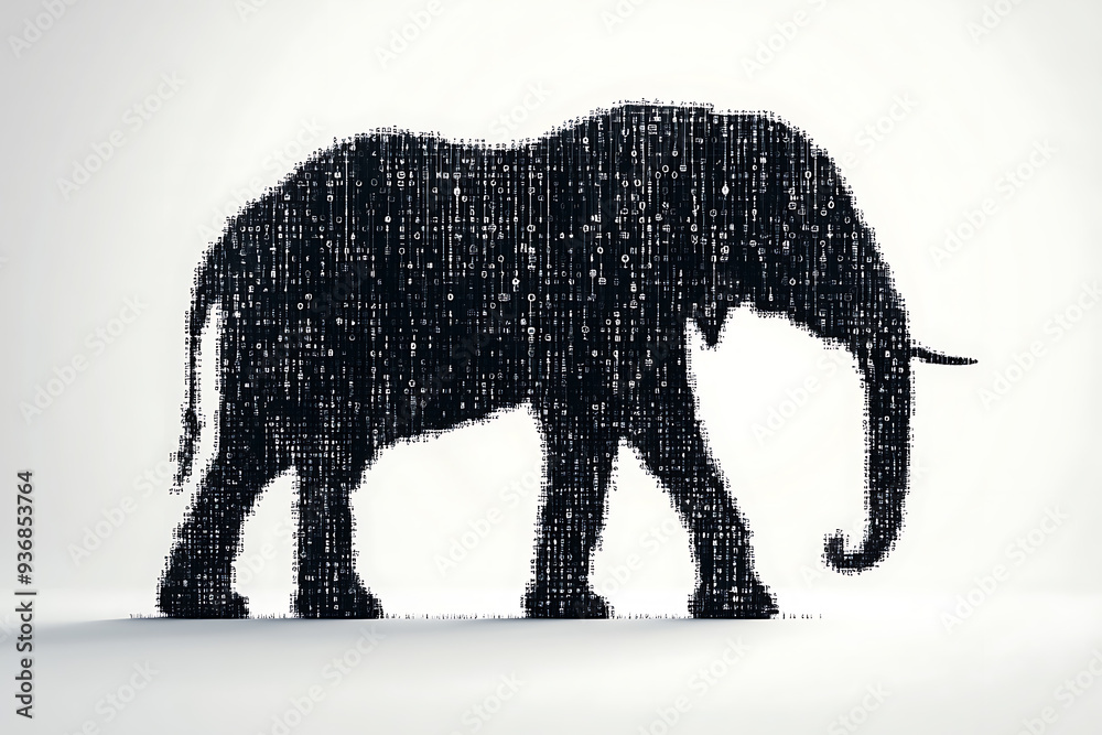 panda silhouette, rendered in a binary code pattern with a white background, blending nature with technology.
panda silhouette, rendered in a binary code pattern with a white background, blending nature with technology.