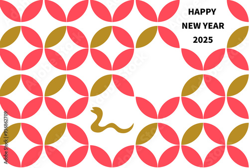 モダンな和風モダンの年賀状テンプレート