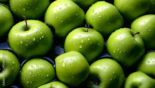 Green Apples in a Splash of Freshness photo