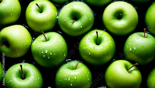 Refreshing Green Apples Up Close photo