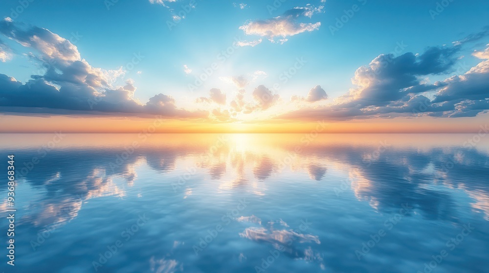 Fototapeta premium Tranquil Sunset Reflection