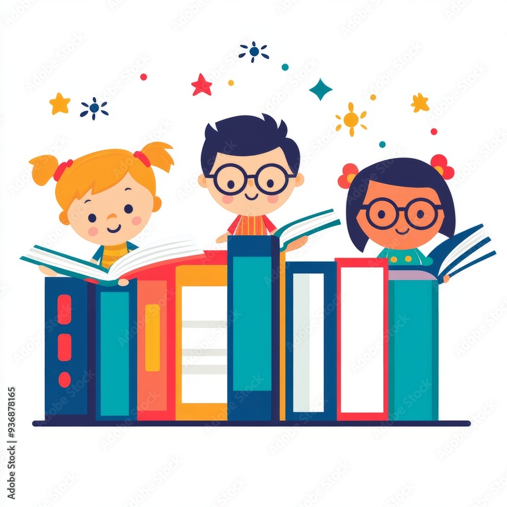 Children's Books Icon: Stack of Books for Library Website Children's Books Icon: Stack of Books for Library Website