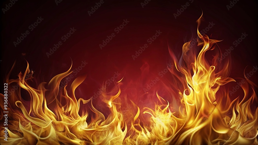 Abstract art featuring golden flames against a dark red background, abstract, art, golden flames, dark red, background, vibrant
