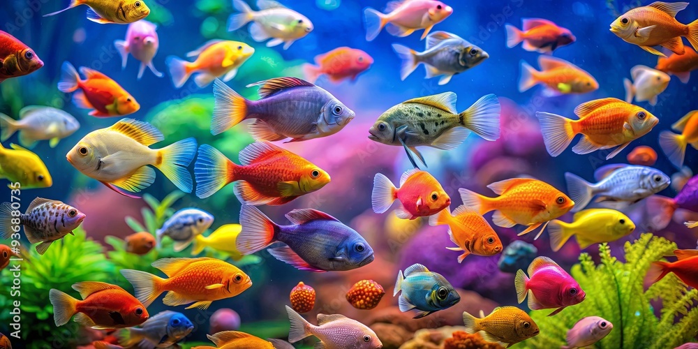 Colorful tropical fish swimming in a vibrant aquarium , marine life, underwater, aquatic animals, exotic, colorful, swimming Colorful tropical fish swimming in a vibrant aquarium , marine life, underwater, aquatic animals, exotic, colorful, swimming