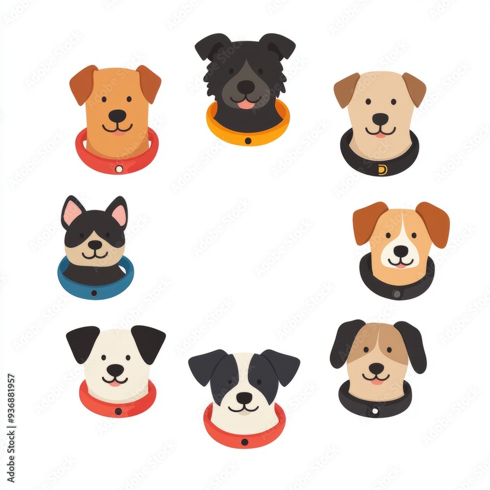 Pet Collar Icon: Simple Vector Illustration for Website Design Pet Collar Icon: Simple Vector Illustration for Website Design