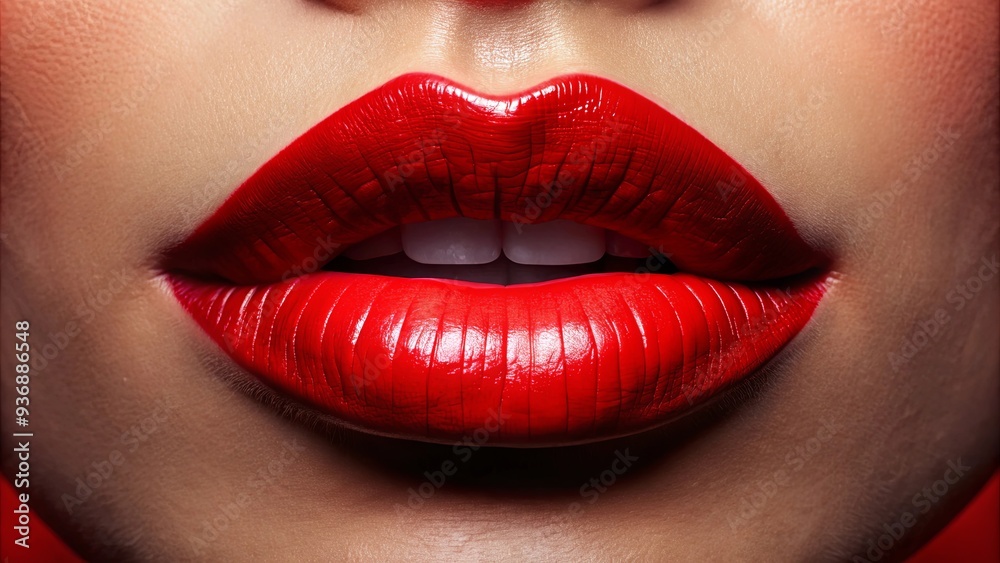 Vibrant red lips against a matching background symbolizing beauty, passion, and femininity, beauty, passion, femininity Vibrant red lips against a matching background symbolizing beauty, passion, and femininity, beauty, passion, femininity