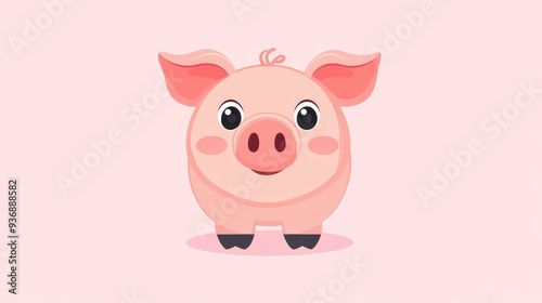 A lively piggy glyph illustration adds charm and whimsy, perfect for enhancing digital artwork or printed pieces.