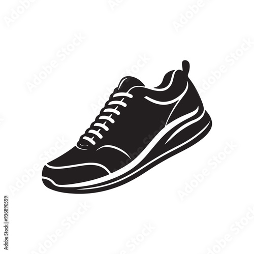 Running Shoe Silhouette vector illustration