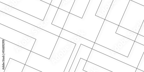 Abstract industrial Design random lines black on white background.Geometric seamless minimalist pattern with straight lines design.luxury black geometric random chaotic lines.squares and triangle line