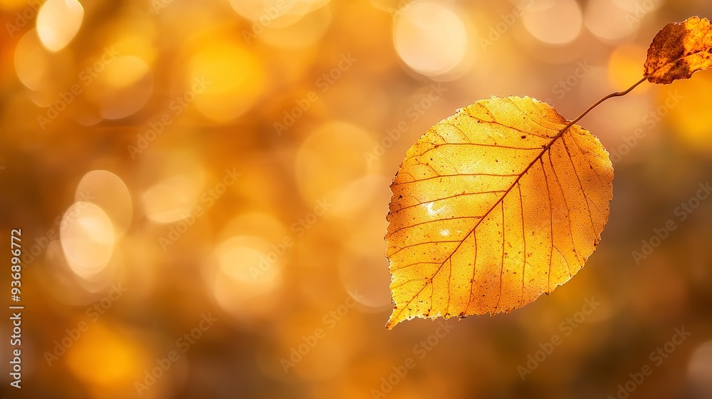 Close-up of a yellow autumn leaf. A bright orange tree changes with a blurred bokeh background. Golden colors in the park on a light, sunny, and warm October day. generative ai Close-up of a yellow autumn leaf. A bright orange tree changes with a blurred bokeh background. Golden colors in the park on a light, sunny, and warm October day. generative ai