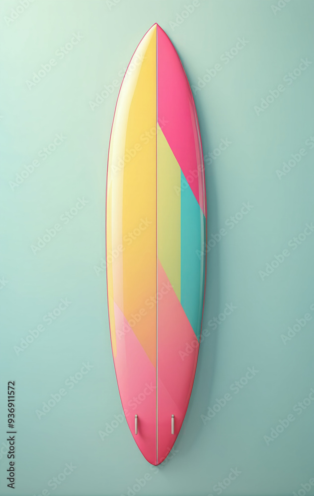 Many different colored surfboards standing in a row on a wooden wall Many different colored surfboards standing in a row on a wooden wall