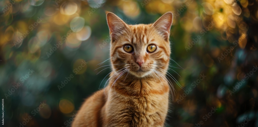Fototapeta premium Serene Cat Background. Tranquil feline scene concept