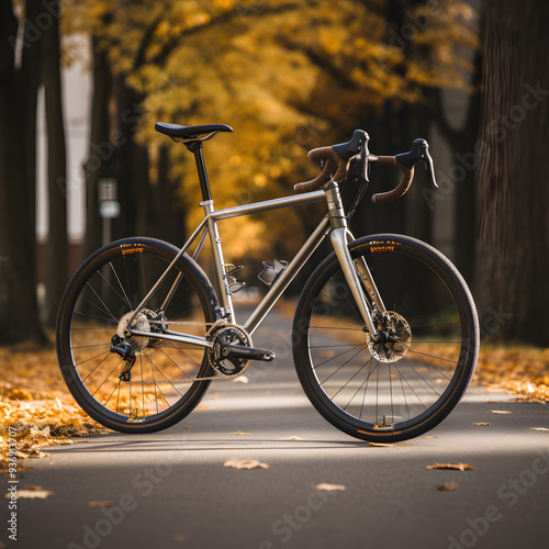 The Ultimate Exemplar: A Glistening GS Bike Poised on a Lonely Road under the Daylight Sky