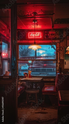 Nostalgic Charm. A cozy vintage diner photo