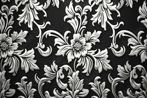 Wallpaper Mural Joyful Monochrome Elegance. A happy black and white wallpaper with high detailed plain background concept Torontodigital.ca